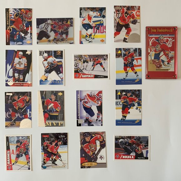 Florida Panthers Vintage NHL Hockey Cards - Lot of 17 w/ Vanbiesbrouck Case - Picture 1 of 8